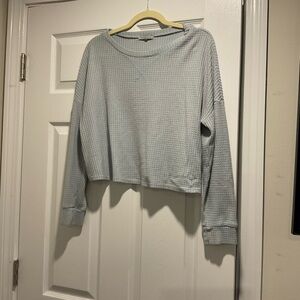 Charlotte Russe Light Gray Waffle Knit Crop Top